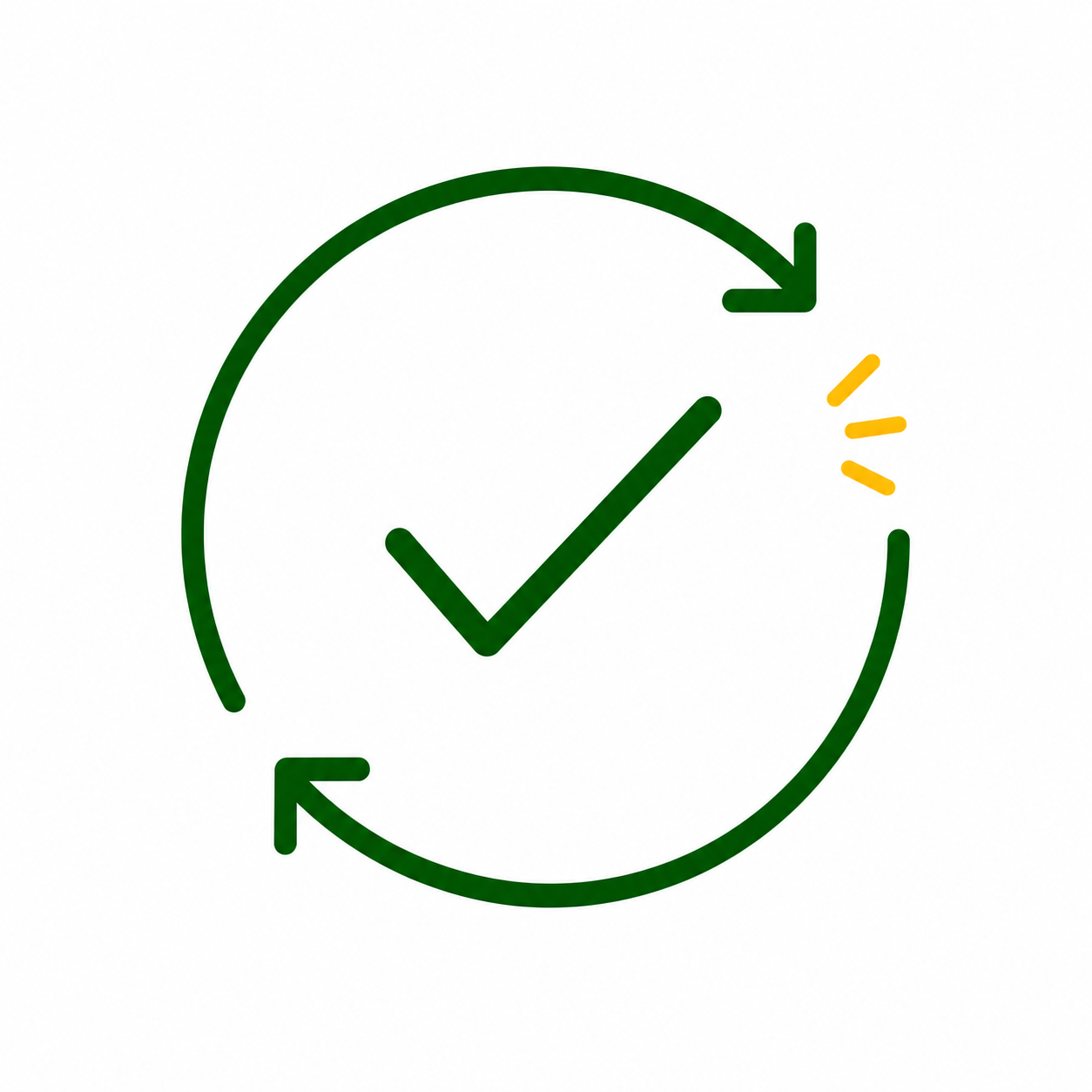 Illustration of an adjustment cycle with a checkmark.